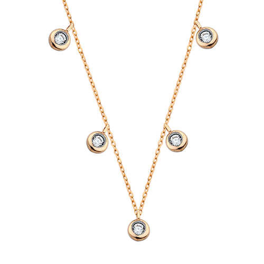 Beş Taşlı Gümüş Şans Kolyesi