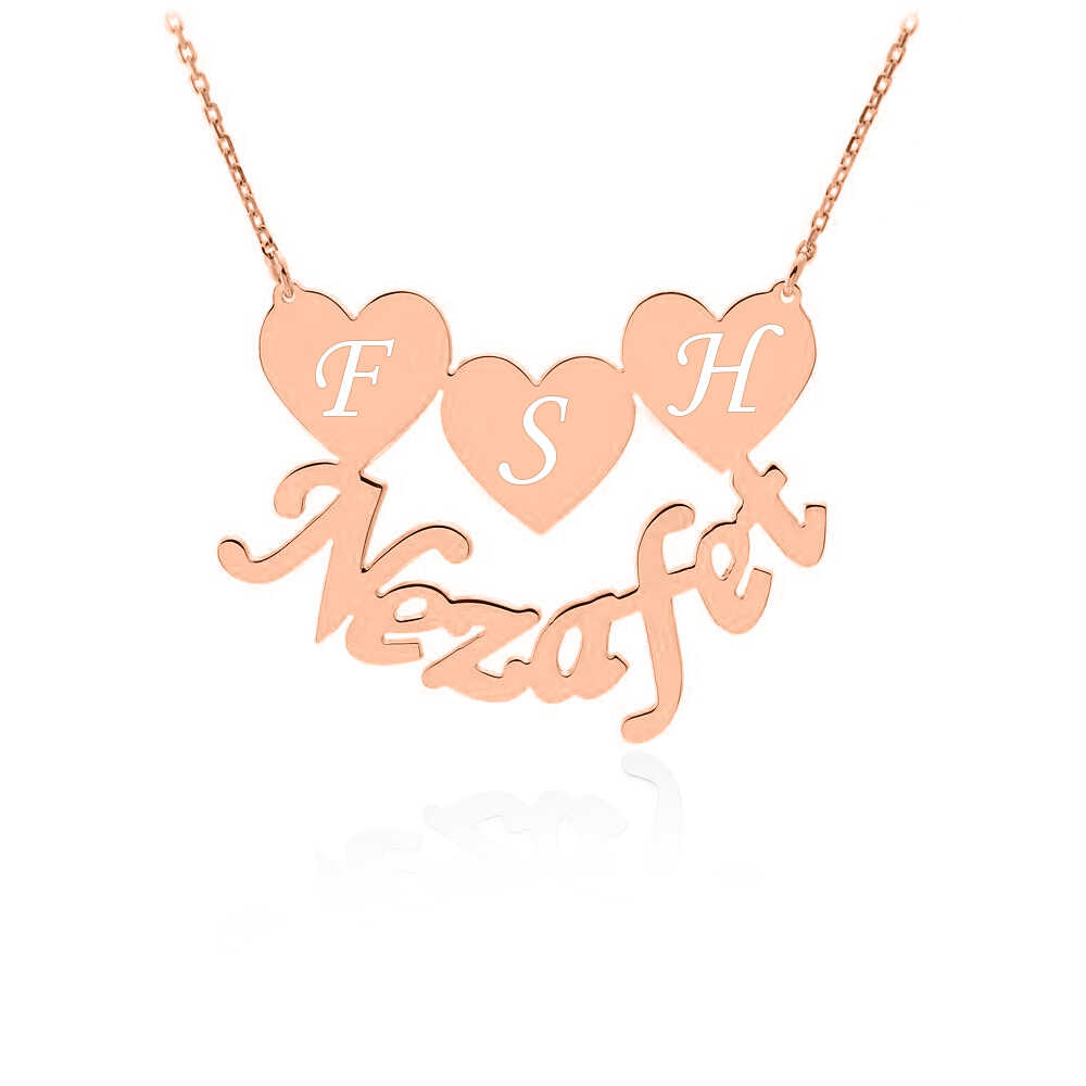 Rose Kalpli İsimli ve Harfli Gümüş Kolye