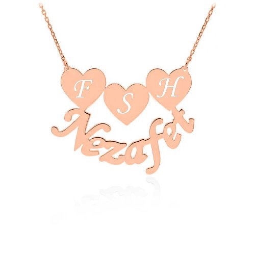 Rose Kalpli İsimli ve Harfli Gümüş Kolye