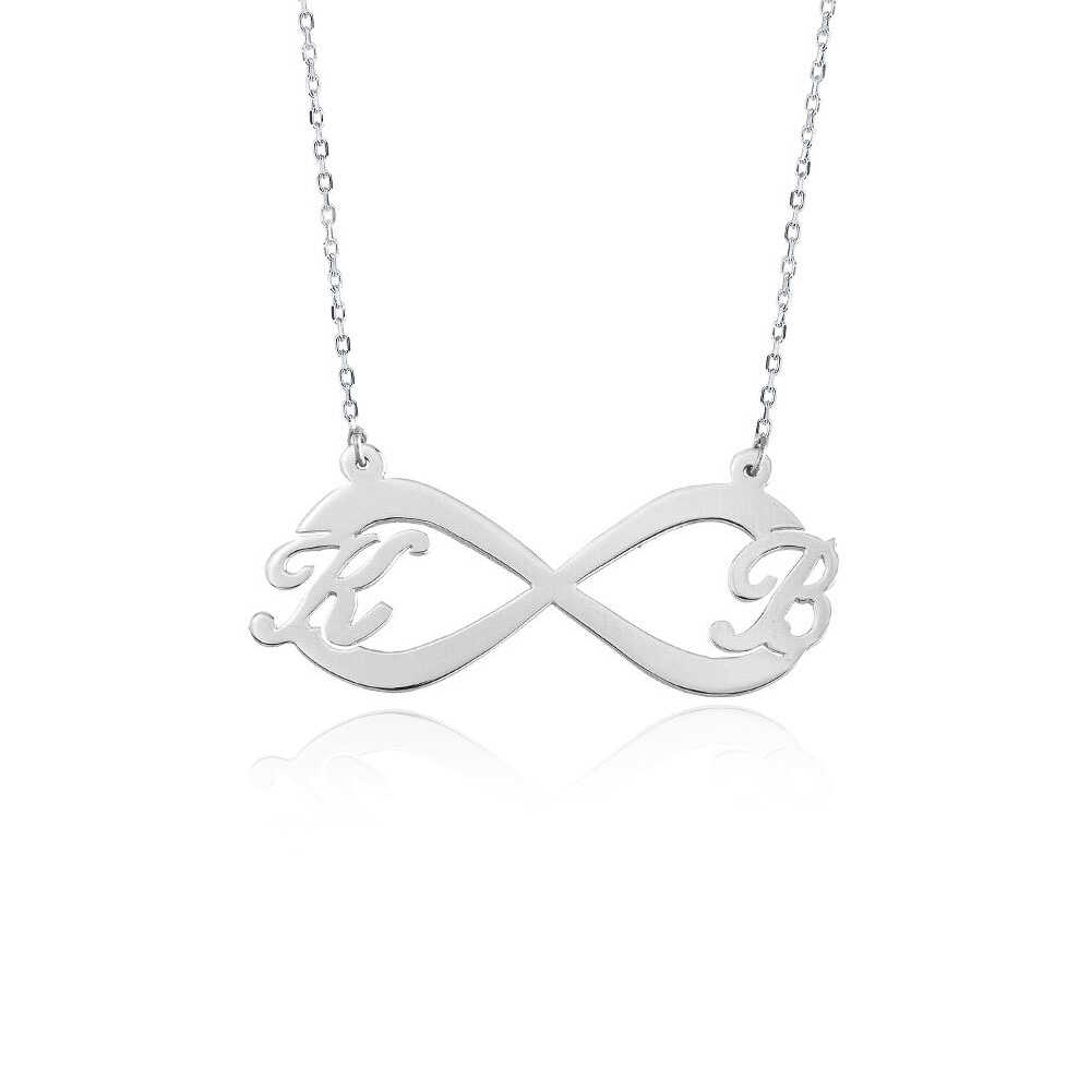 Sevgiliye İki Harfli Sonsuzluk Gümüş Kolye