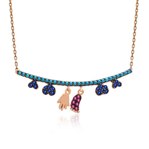 Sallanan Ayak İzi Çubuk Gümüş Kolye