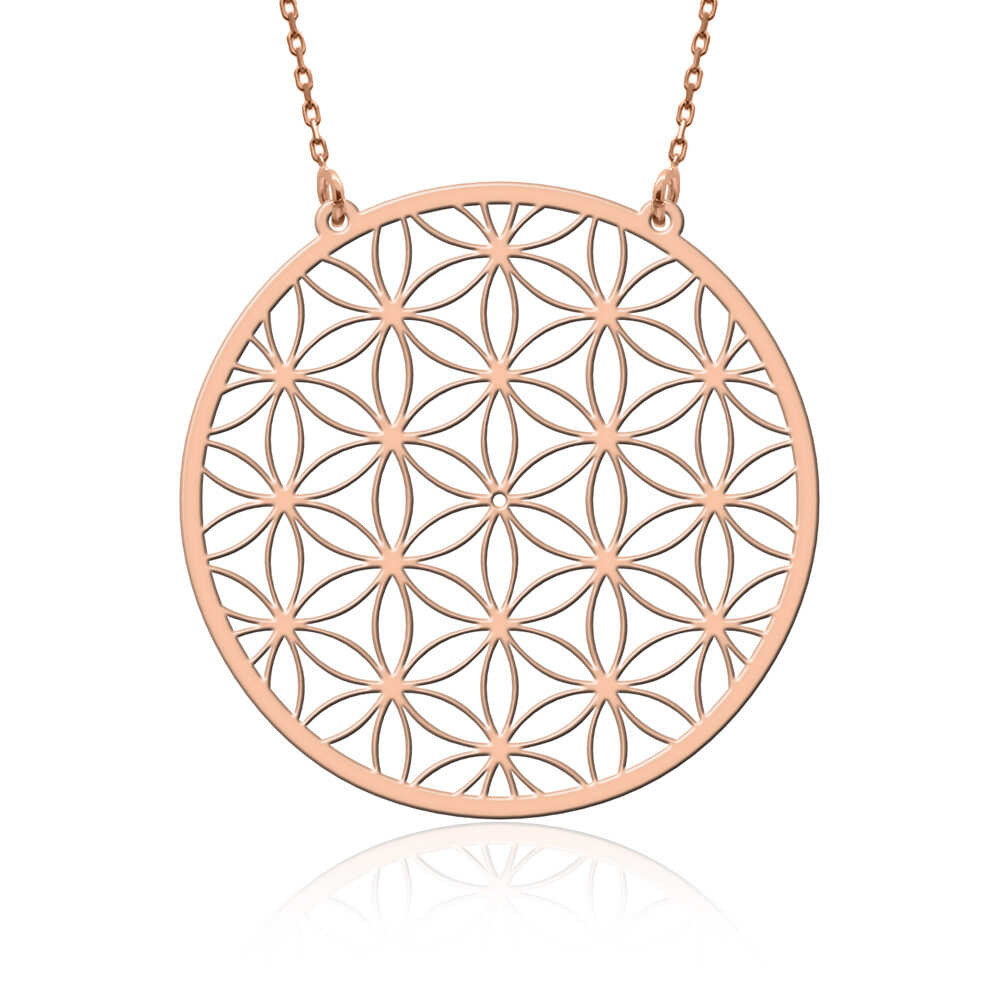 Rose Yaşam Çiçeği Gümüş Kolye