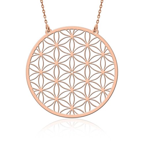 Rose Yaşam Çiçeği Gümüş Kolye