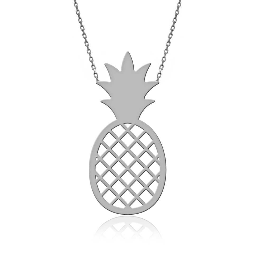 Sade Ananas Gümüş Kolye