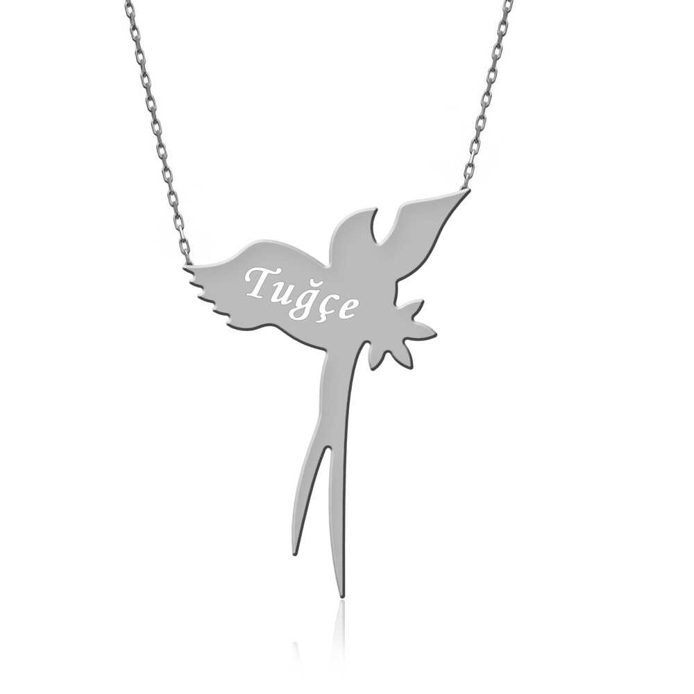 İsimli Uçan Kırlangıç Gümüş Kolye
