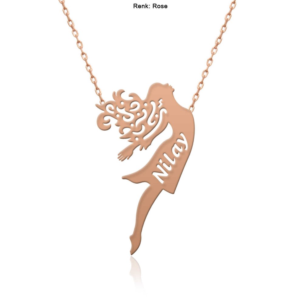 İsimli Özgür Kız Gümüş Kolye