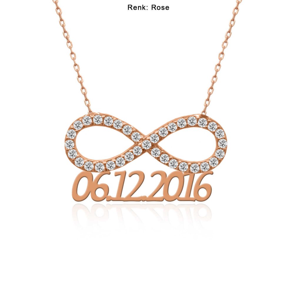 Tarihli Sonsuzluk Gümüş Kolye