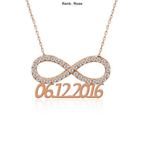 Tarihli Sonsuzluk Gümüş Kolye