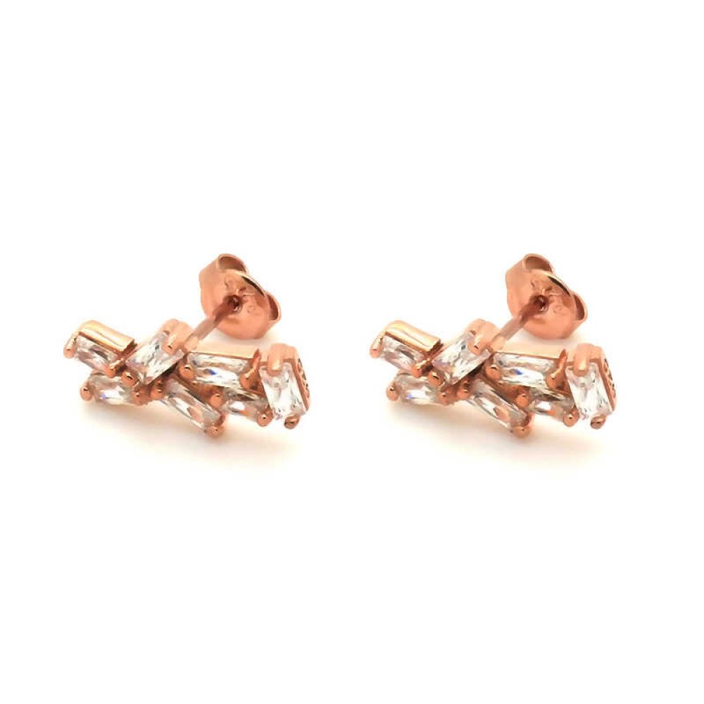 Baget Taşlı Çivi Gümüş Küpe