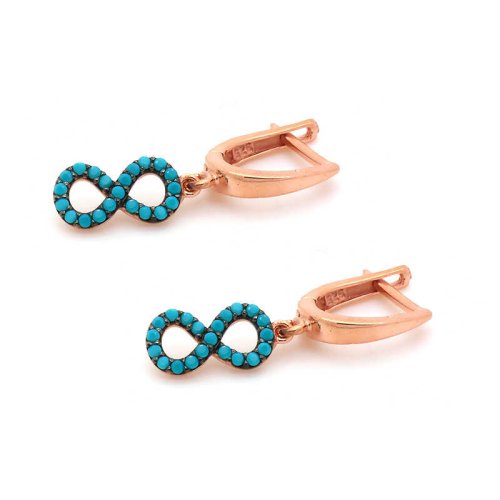 Turkuaz Sonsuzluk Gümüş Küpe