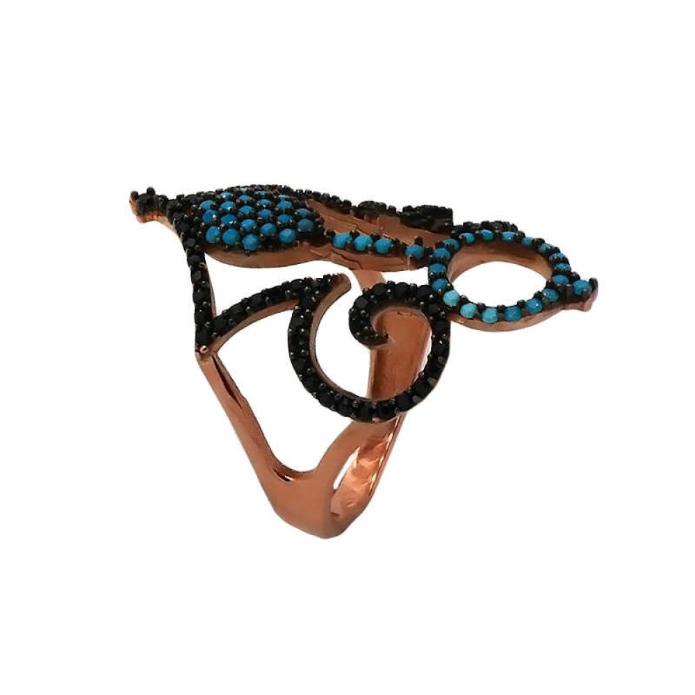 Turkuaz Taşlı Damla Gümüş Yüzük