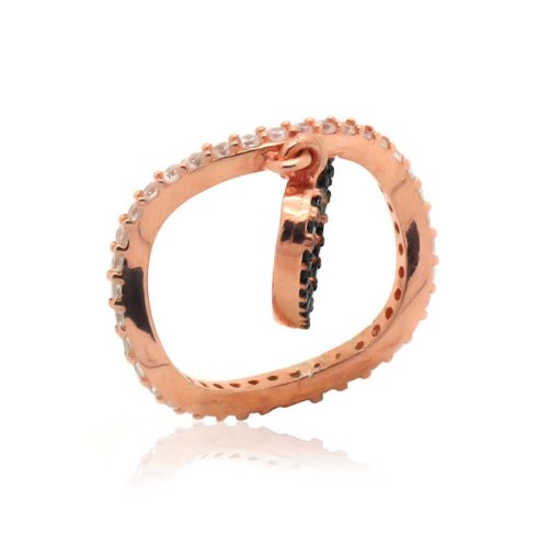 Sallanan Kalpli Parmak Ucu Gümüş Yüzük