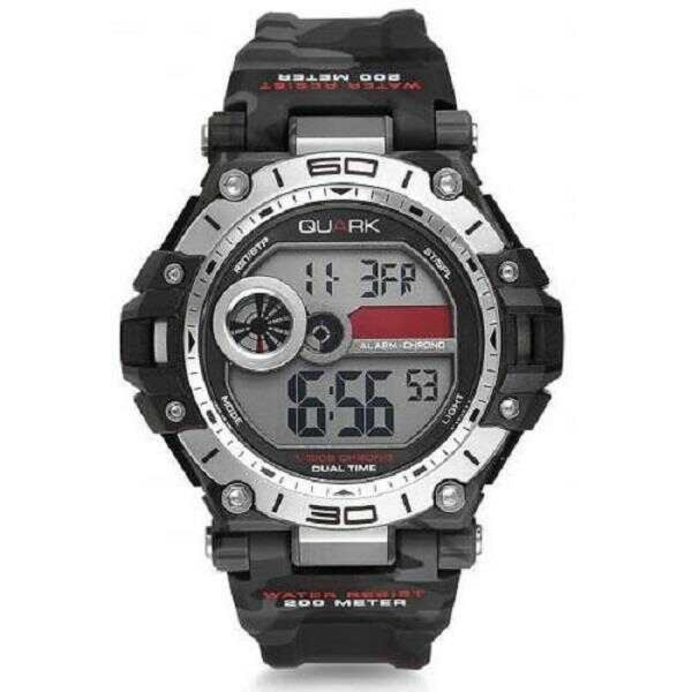 Quark Erkek Kol Saati Sportif Kamuflaj Desenli Dijital 200mt Basınç Dayanıklılığı 5 Alarm Qu-14073-b