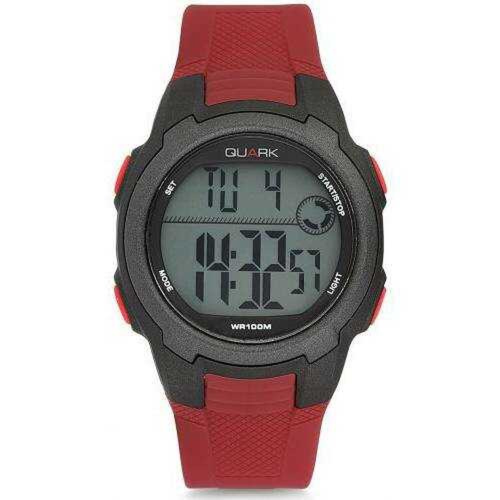 QUARK QU-12043-C ALARMLI IŞIKLI DİJİTAL BORDO YETİŞKİN ÇOCUK KOL SAATİ